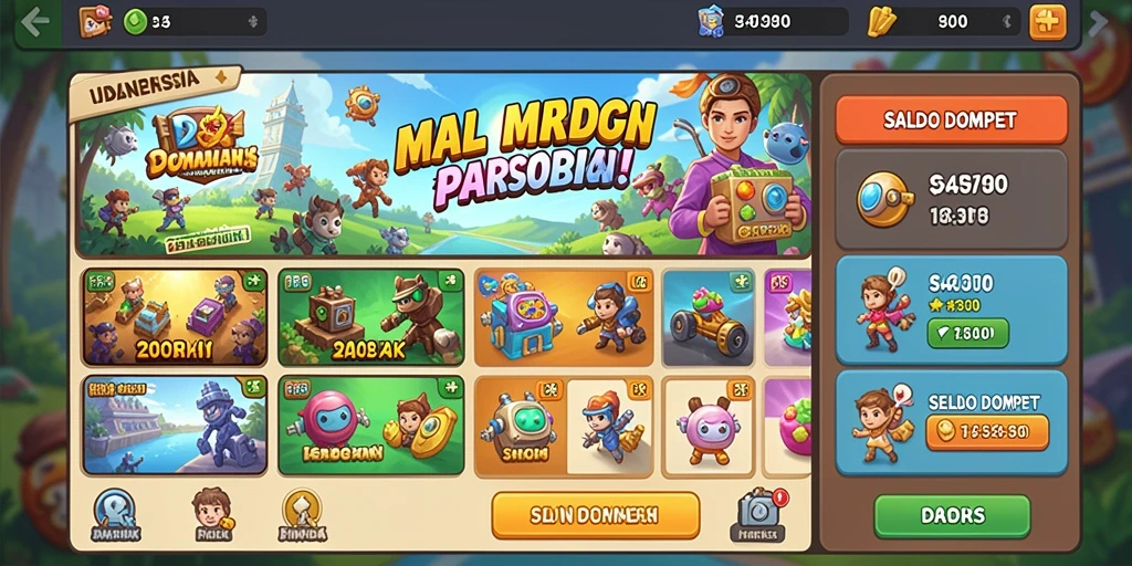 Karakter unik untuk meningkatkan kekuatan dan strategi bermain.