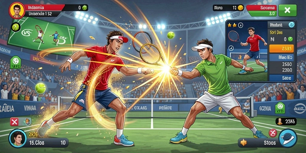 Momen pertarungan epik melawan musuh dalam game.